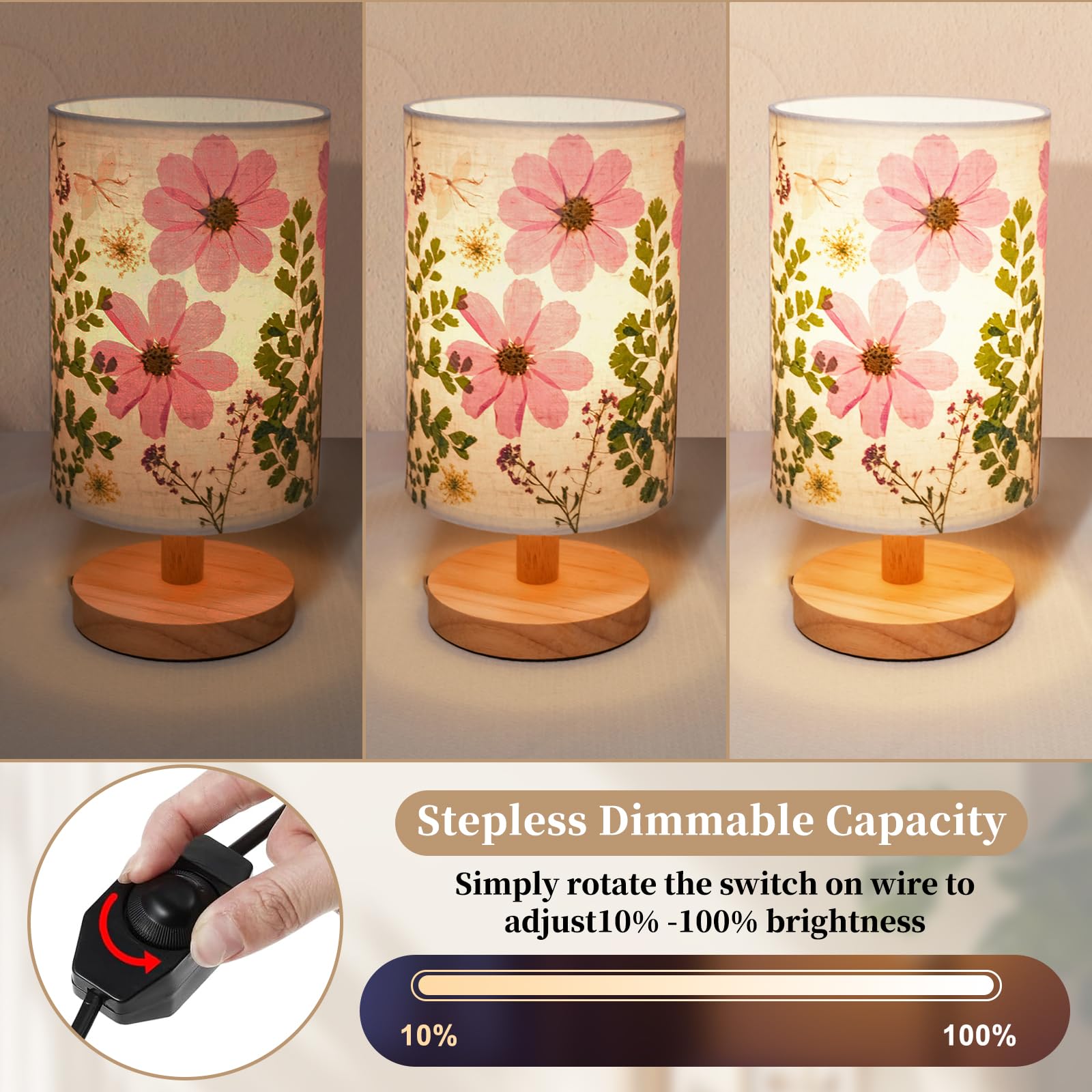 Floresita 9W dimmable LED bulb provides warm, adjustable lighting for reading.