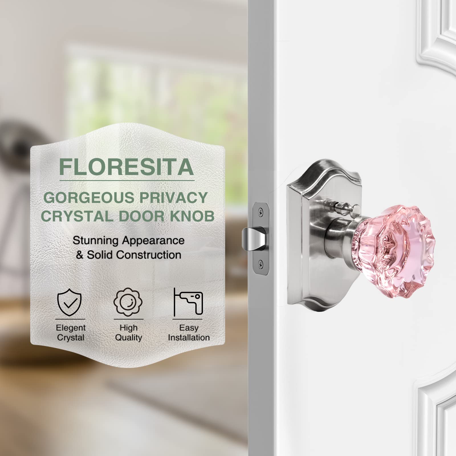 Floresita adjustable latch fits 60-70 mm doors for versatility