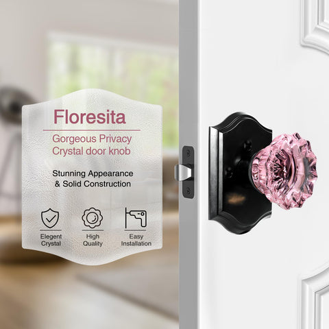 Floresita bedroom and bathroom door knob set for interior doors