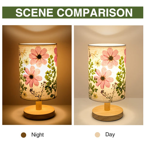 Floresita compact-bedside-lamp saves space while calming bedside glow.