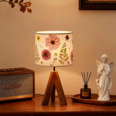 Floresita lamp with linen shade offers soft, diffused light ideal for reading