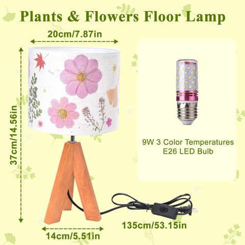 Floresita dried flowers tripod lamp in nursery creates gentle ambient light