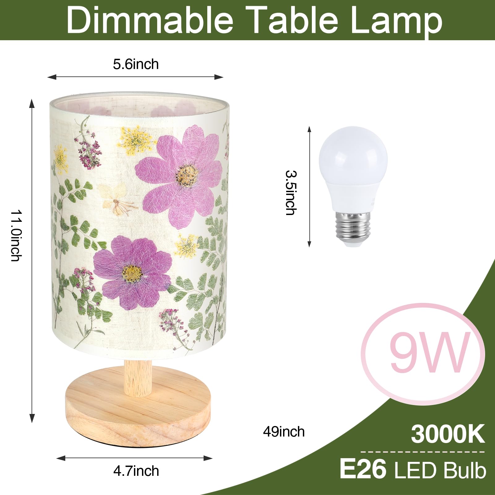 Floresita handmade lamp showcases unique flower colors, giving character to any room.