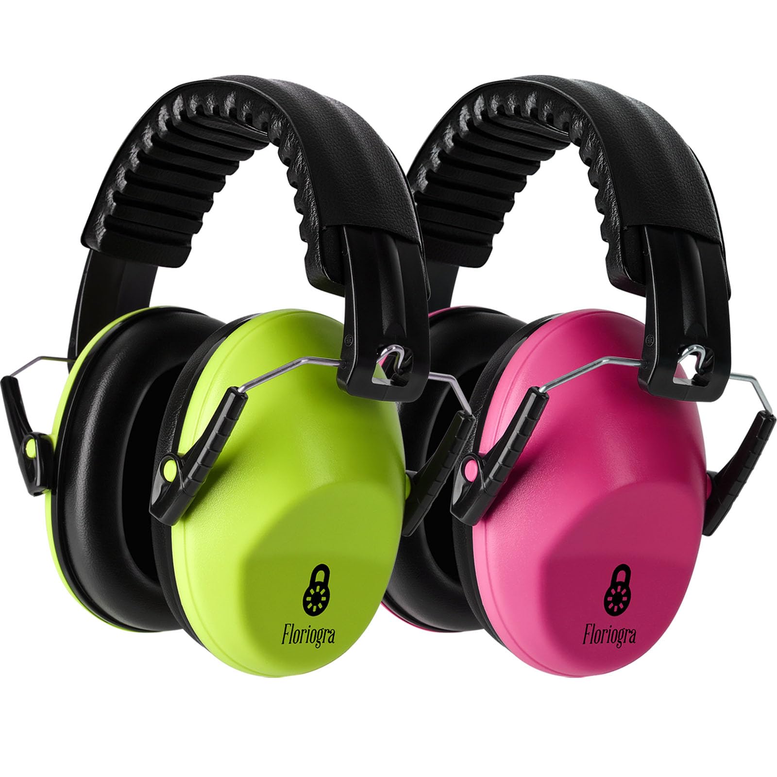 Floriogra 2Pack noise cancelling headphones folded for compact travel.