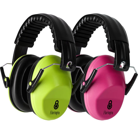 Floriogra 2Pack noise cancelling headphones folded for compact travel.