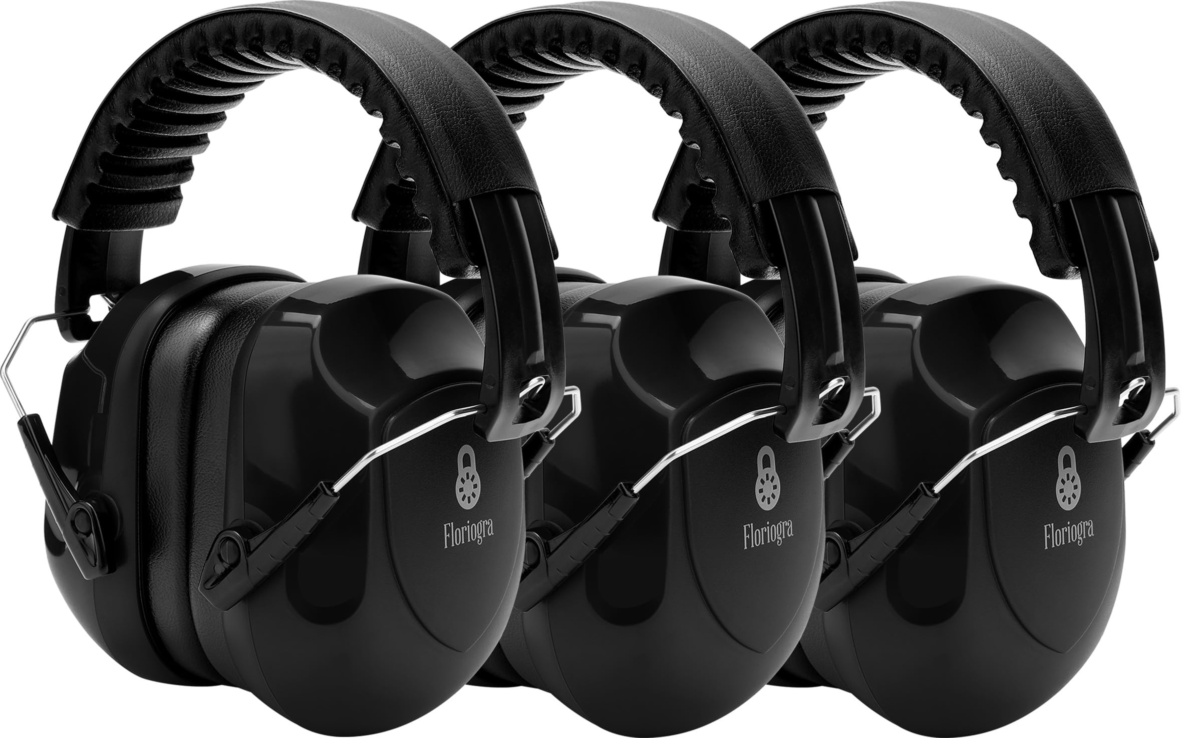 Floriogra 3-pack ear protection reduces ambient noise for safer listening.