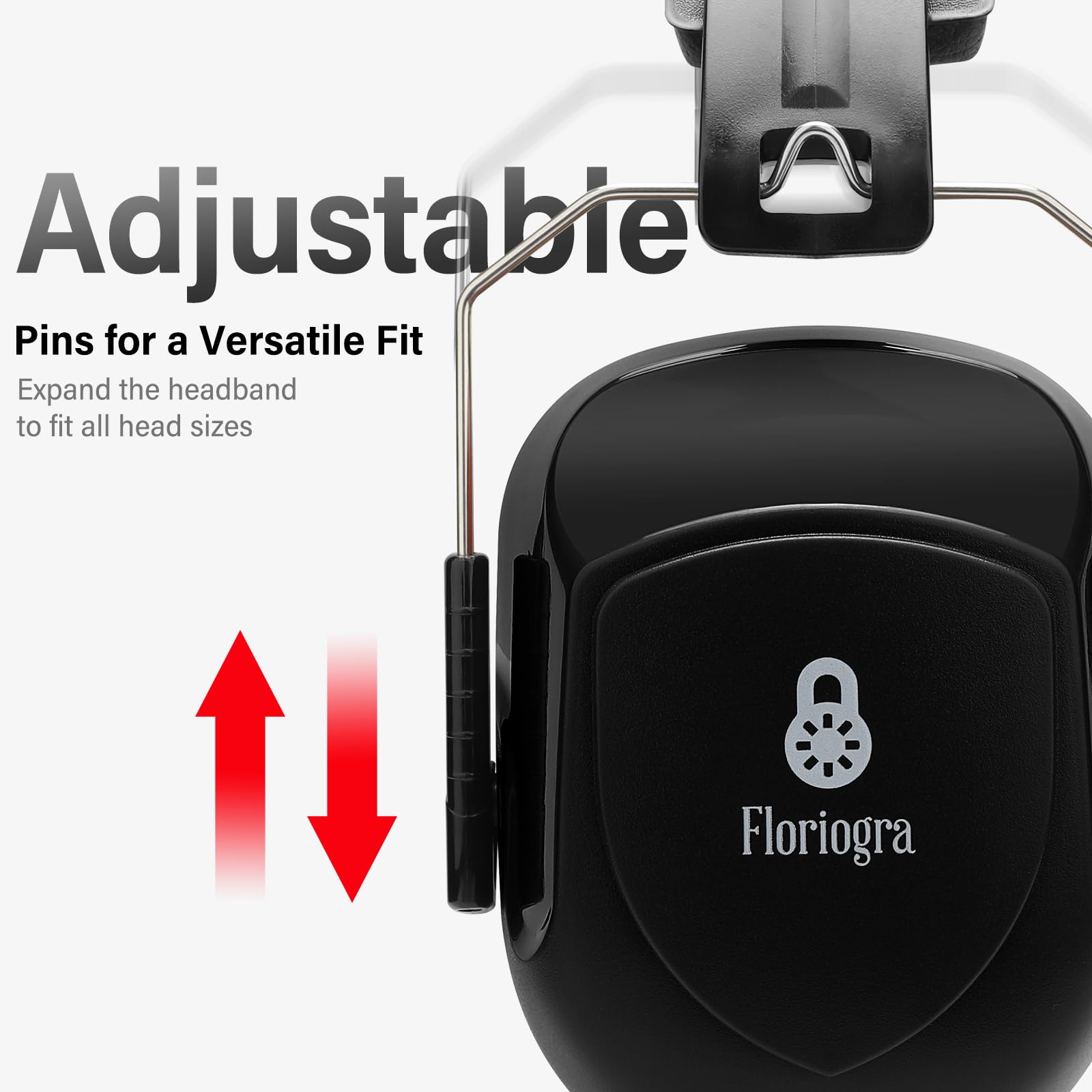 Floriogra headband and earcups closeup highlighting adjustable fit and durable construction.