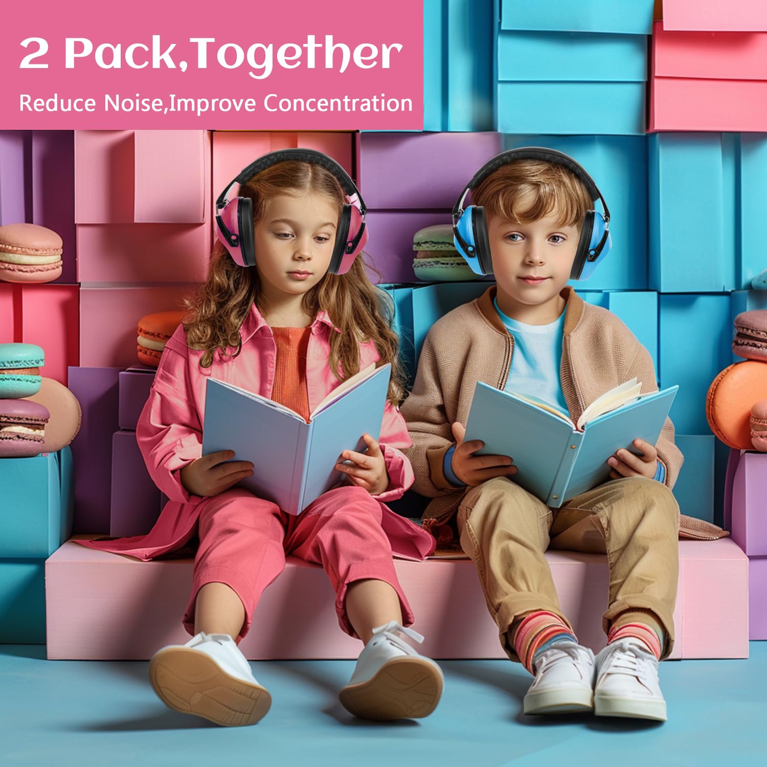 Floriogra kids earmuffs folded for easy travel and storage.