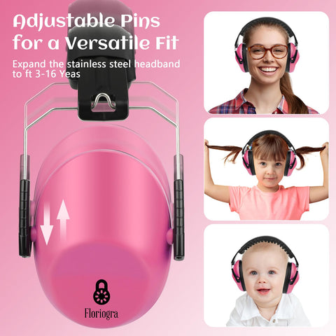 Floriogra kid earmuffs in bright color for high visibility during outdoor activities.