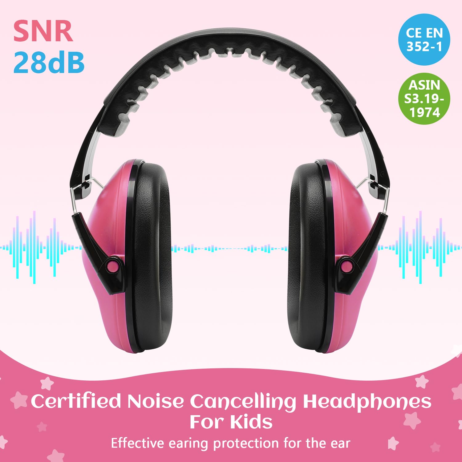 Floriogra kids noise-cancelling headphones folded for travel and storage.