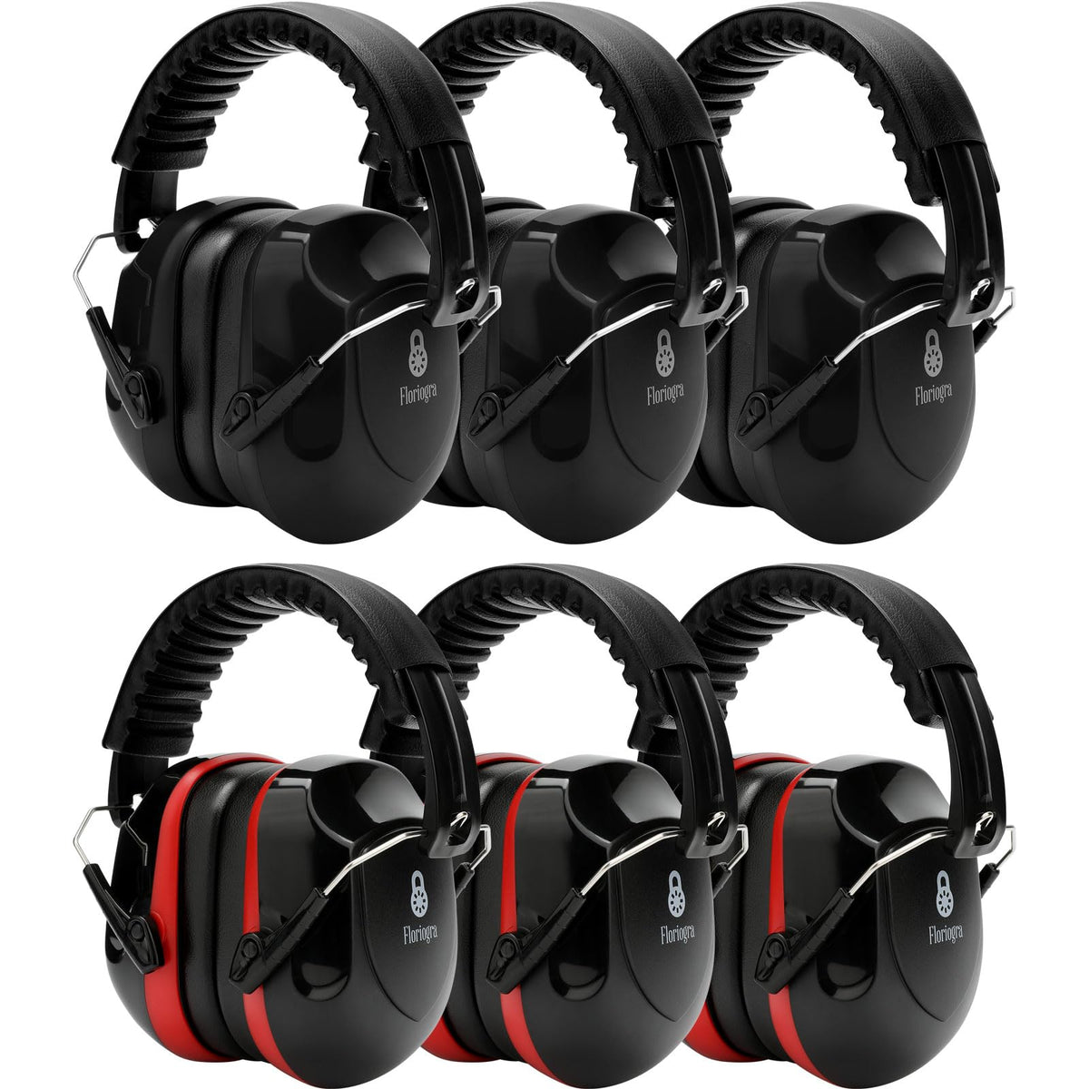 Floriogra ear protection earmuffs with closed cups for effective noise reduction.