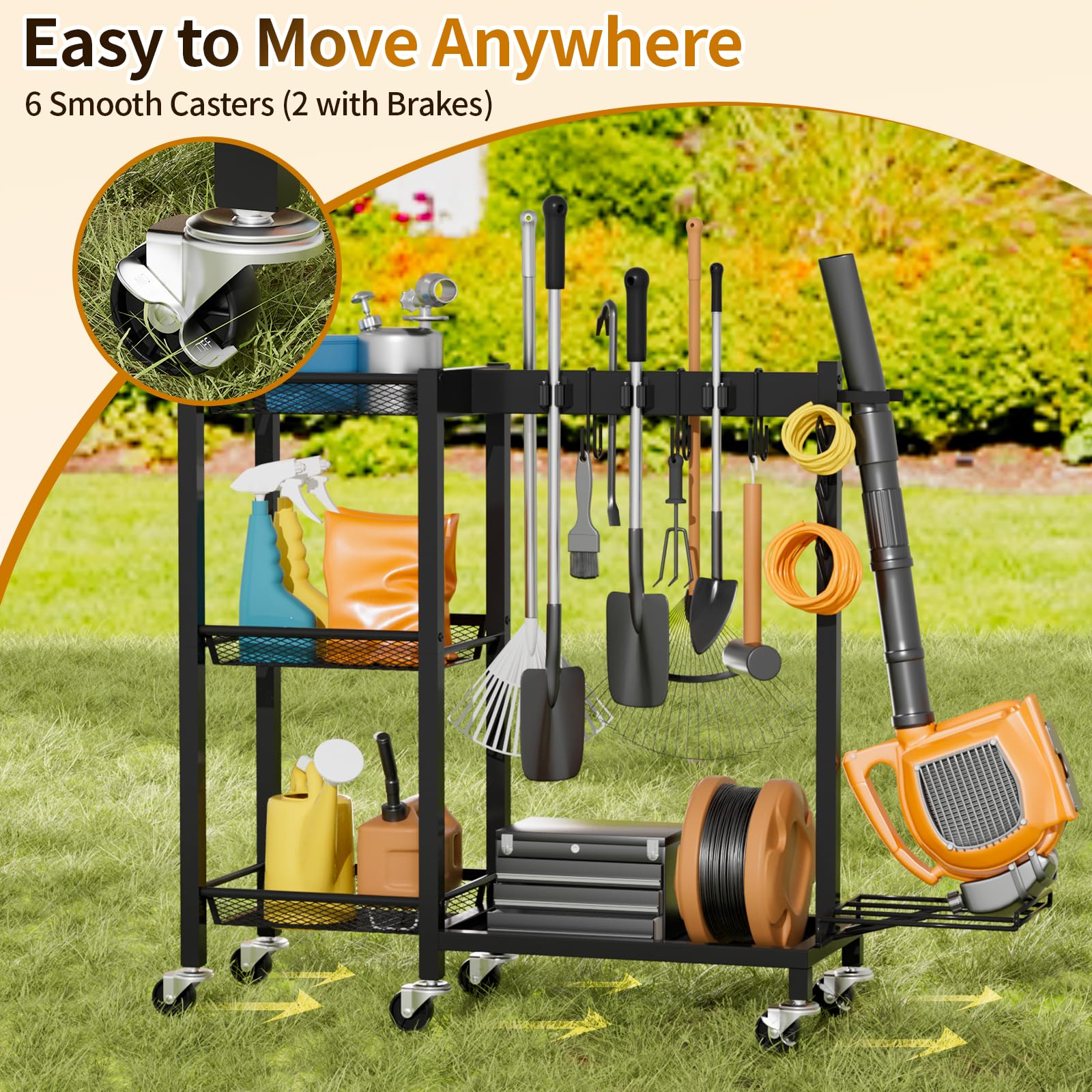 FLOUREE 6-broom-grippers hold brooms and mops securely at a glance.