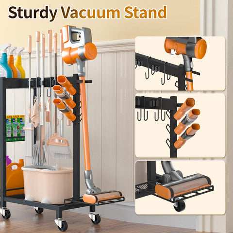 FLOUREE vacuum-stand fits upright and handheld vacuums effortlessly.