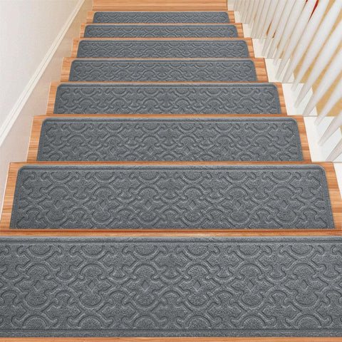 FlowaFoli 15pcs stair treads closeup showing a durable surface for indoor stairs