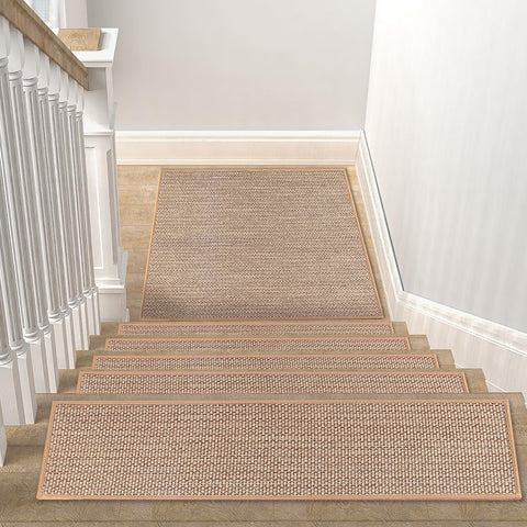 FlowaFoli self-adhesive stair treads on wood stairs for quick setup