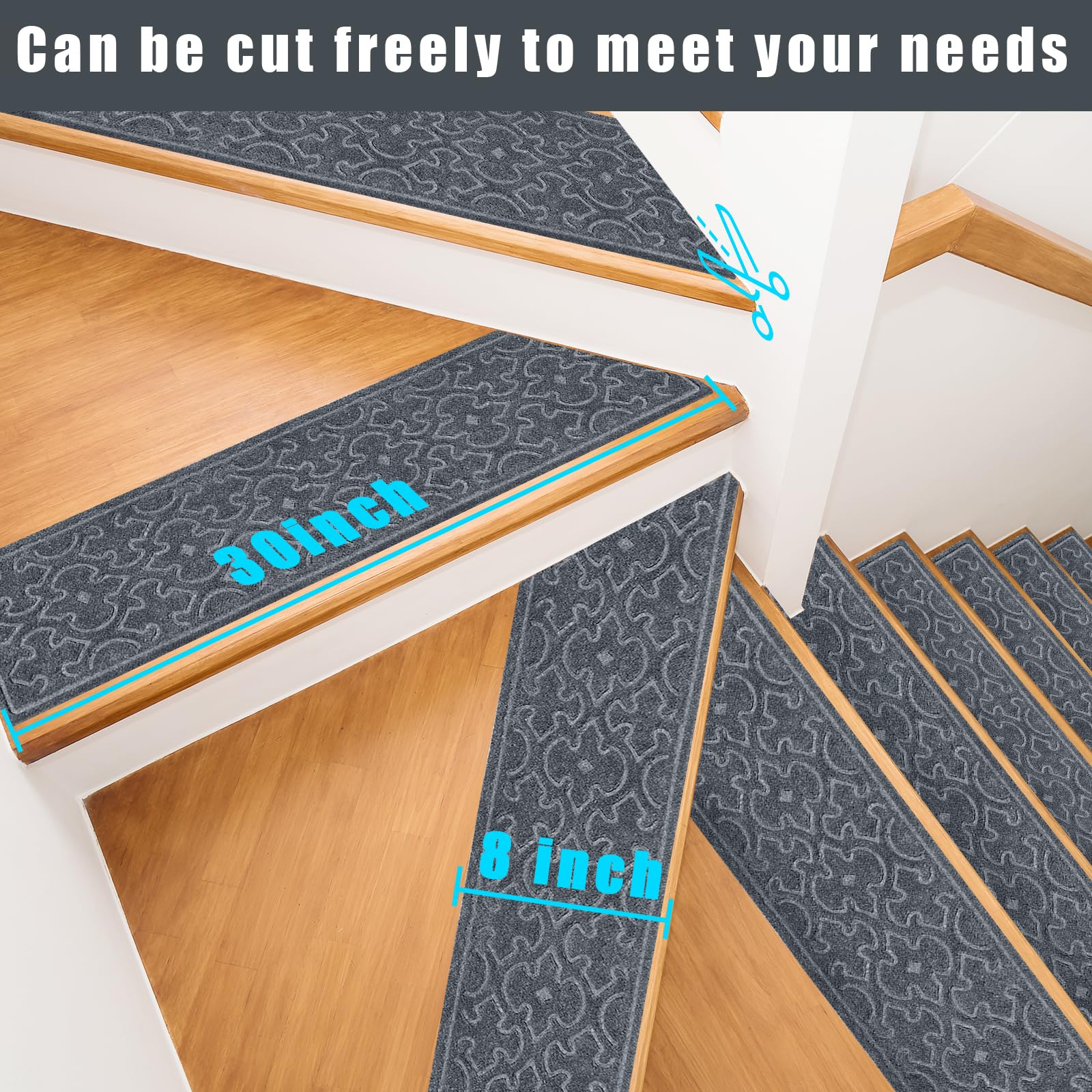 FlowaFoli stain-resistant fabric surface keeps stairs clean during pets and kids