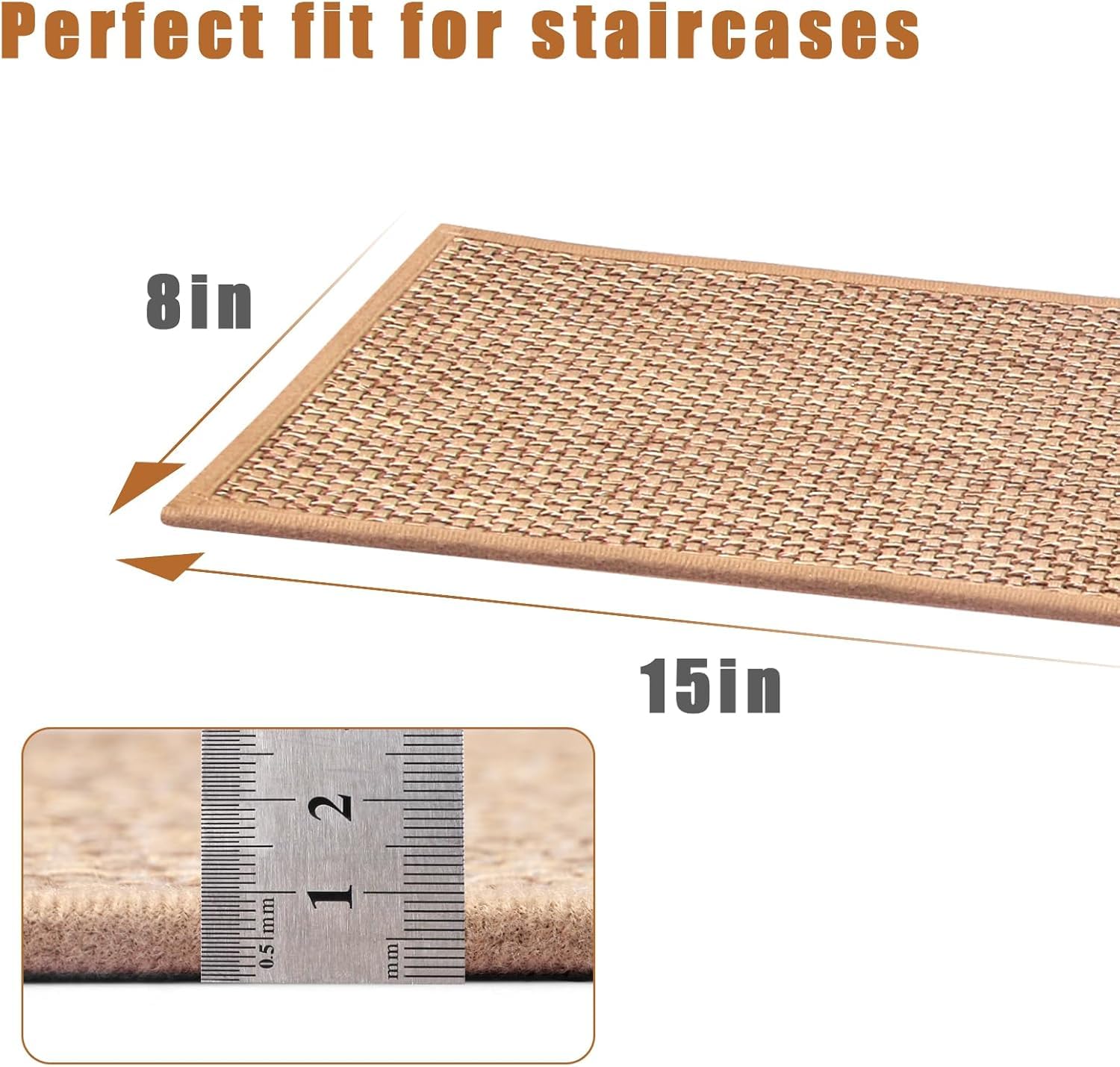 FlowaFoli stair treads beige 8x30 noise-reduction for peaceful climbing