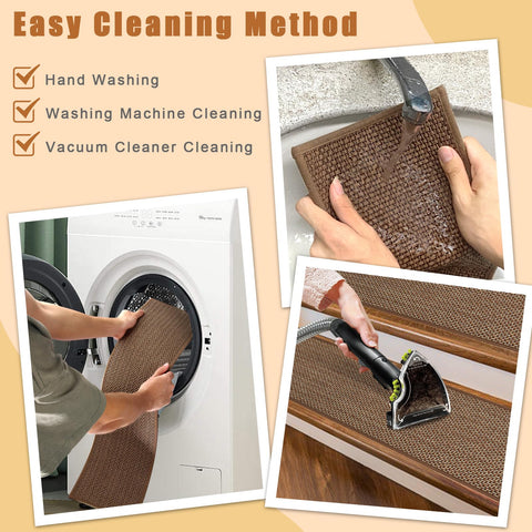 Machine washable FlowaFoli stair treads refresh their clean look after use.
