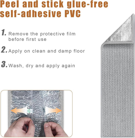 FlowaFoli 8x30 grey stair treads fit most wooden stairs for easy upkeep.