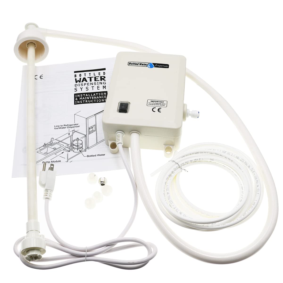 FlowFluid 5-gallon bottle adapter demonstrates easy setup for convenient dispensing.
