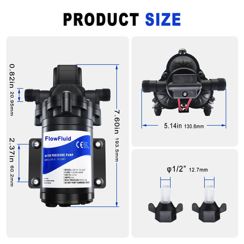 FlowFluid CE-certified pump ensures safe, quiet performance.
