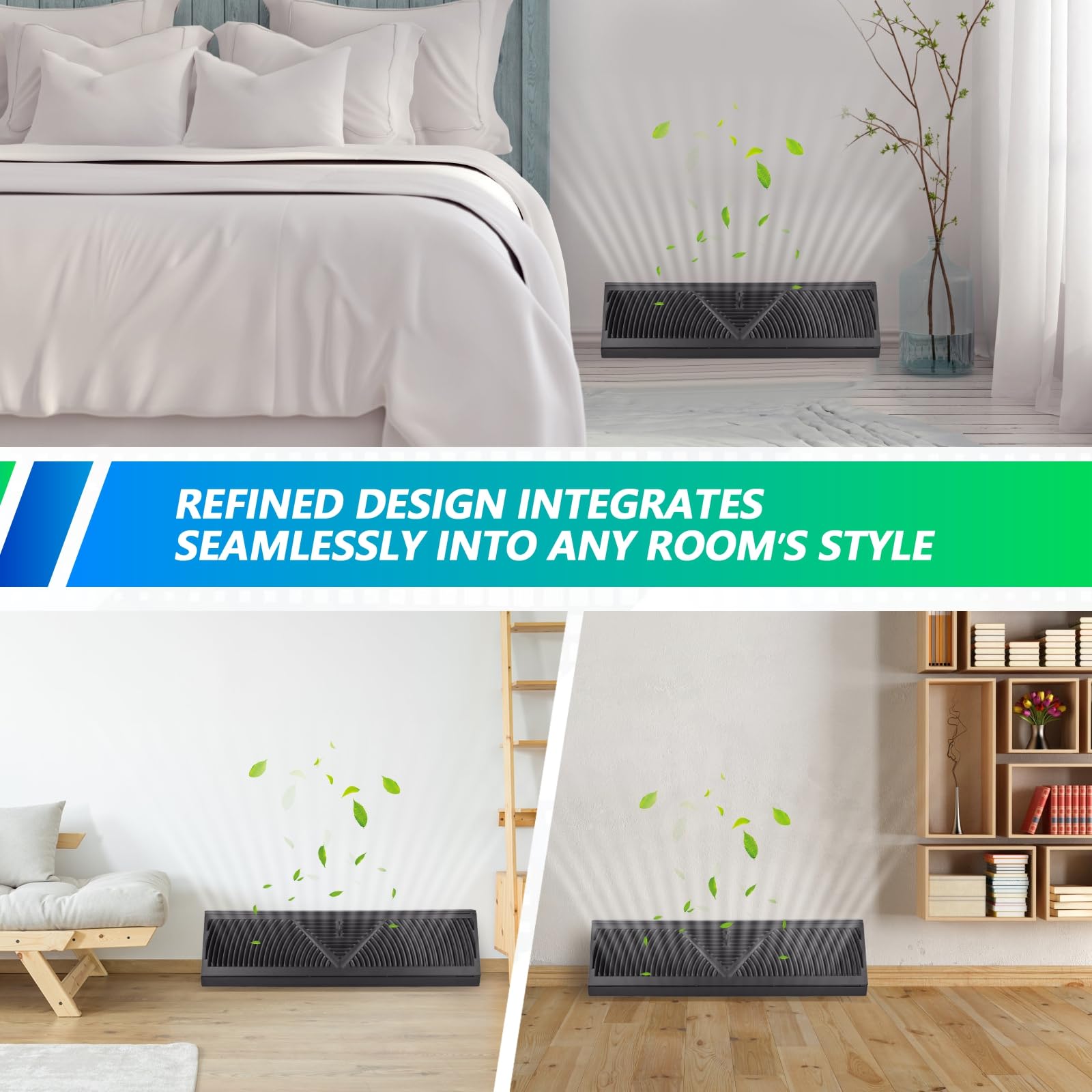 Flowild baseboard register easy installation uses existing holes for quick setup