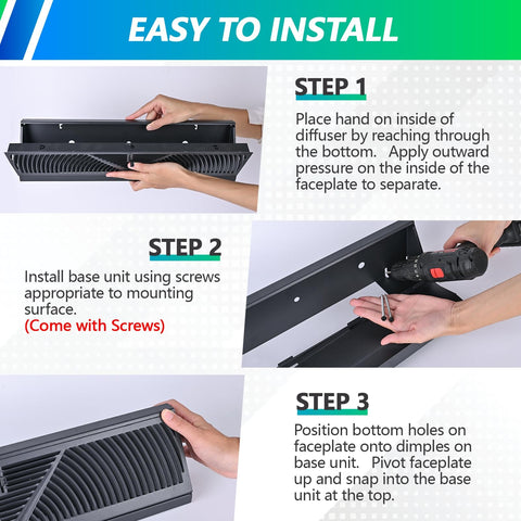Flowild baseboard register modern corner design blends with decor while guiding airflow