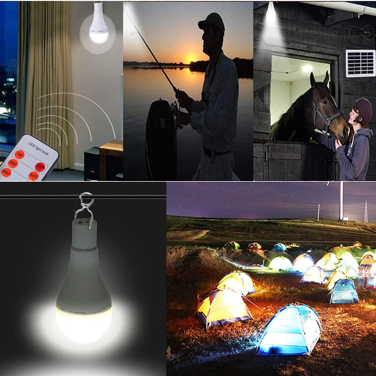 FLRONGSUN solar bulb light SOS mode signaling in emergencies