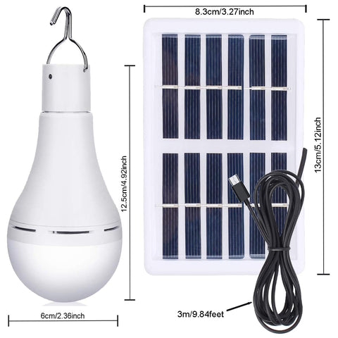 FLRONGSUN solar bulb light USB charging port enables flexible power anywhere