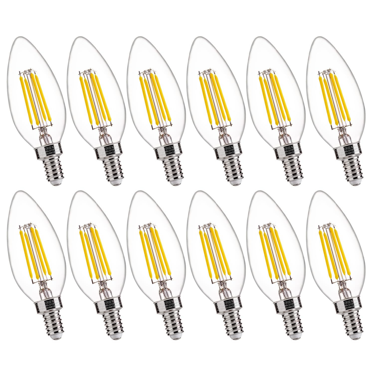 FLSNT 5000K daylight B10 dimmable LED bulb in a 12-pack for energy-efficient home lighting