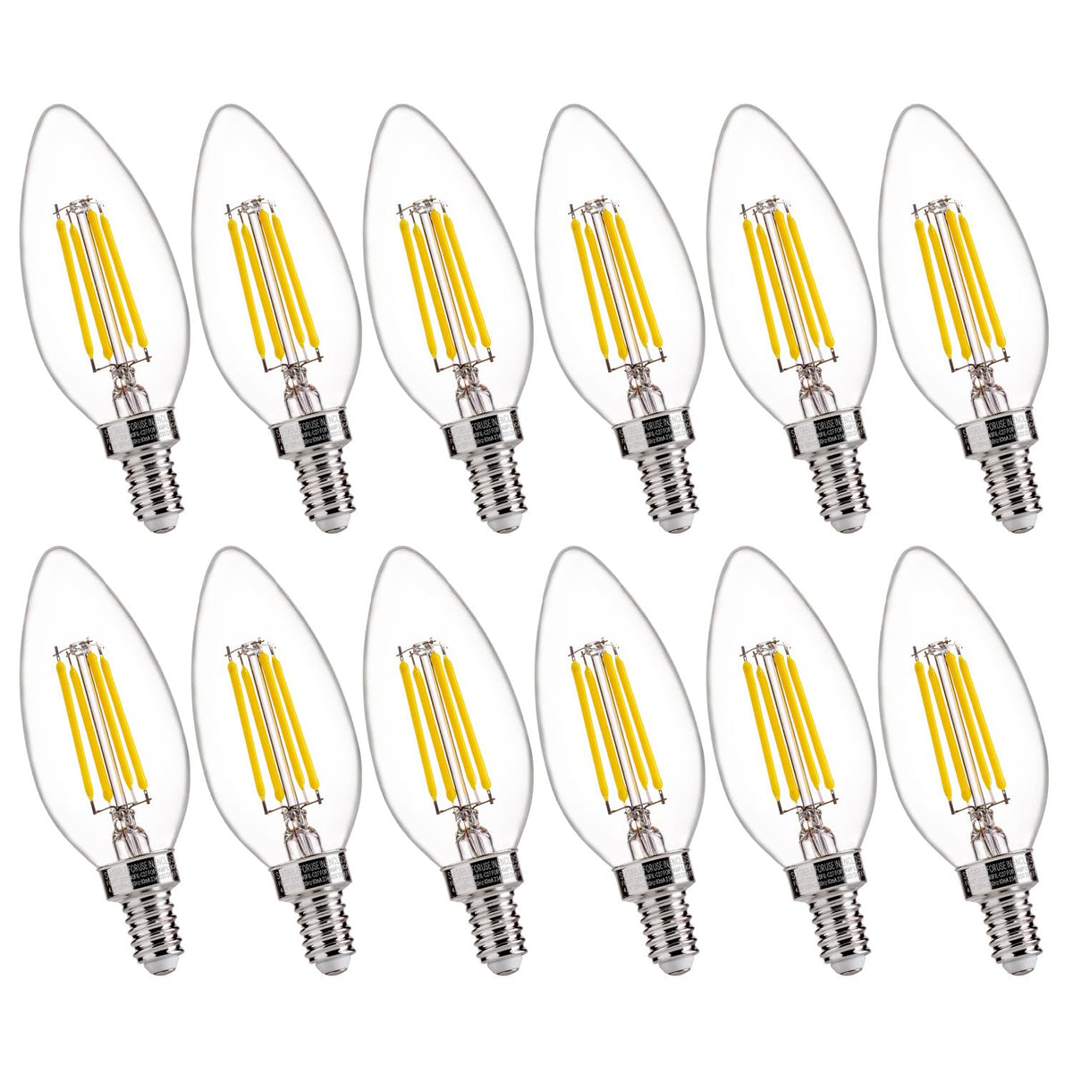 FLSNT 5000K daylight B10 dimmable LED bulb in a 12-pack for energy-efficient home lighting