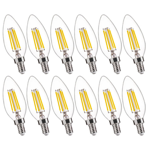 FLSNT 5000K daylight B10 dimmable LED bulb in a 12-pack for energy-efficient home lighting
