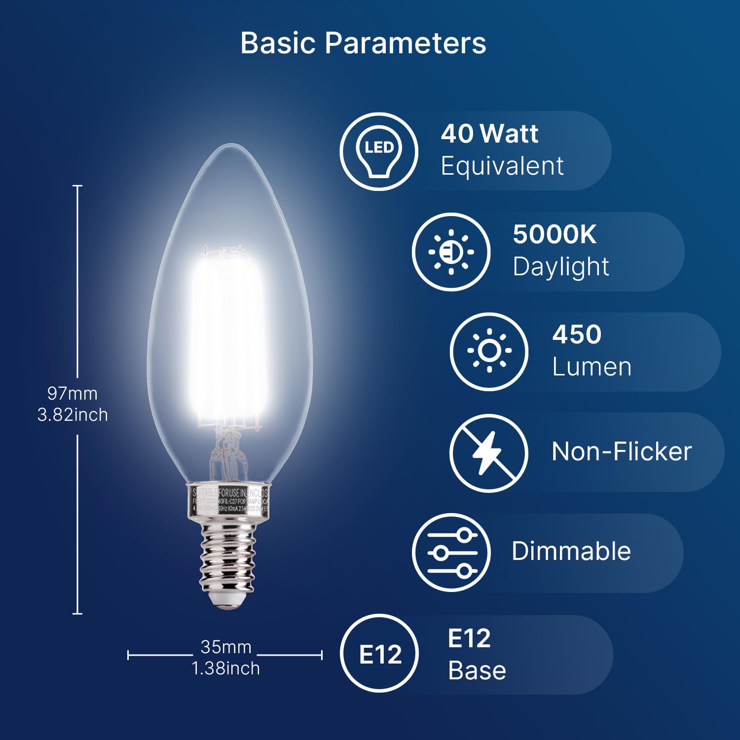 FLSNT 5000K daylight LED bulb delivers crisp task lighting for chandelier setups