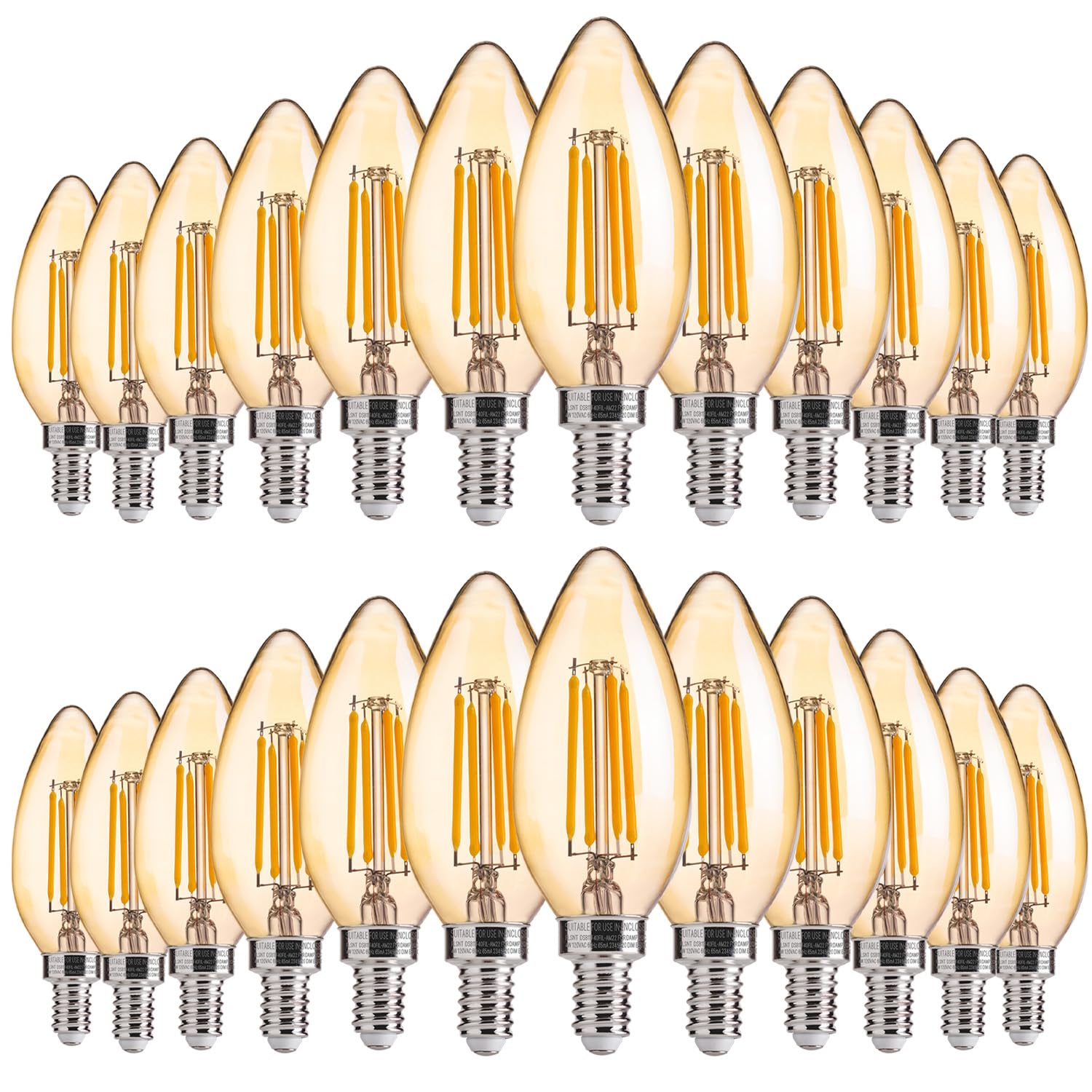 FLSNT Amber LED bulbs with amber-glass finish create cozy ambient lighting.