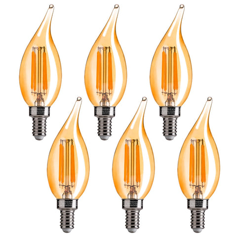 FLSNT CA11 amber-glass finish bulbs for elegant ambient lighting