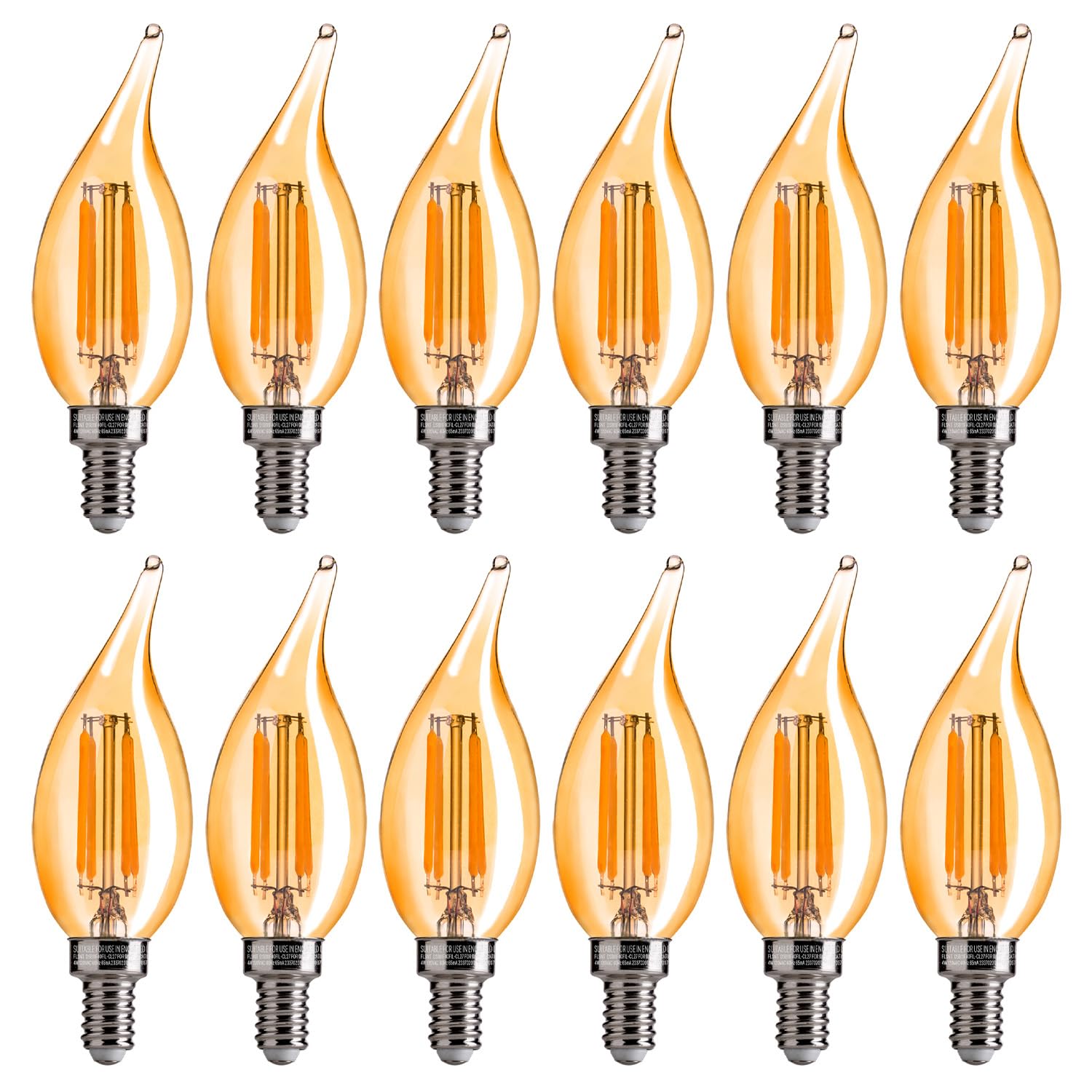 FLSNT CA11/E12 bulb with amber glass delivering a warm glow for cozy evenings