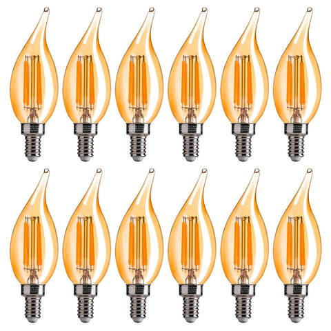FLSNT CA11/E12 bulb with amber glass delivering a warm glow for cozy evenings
