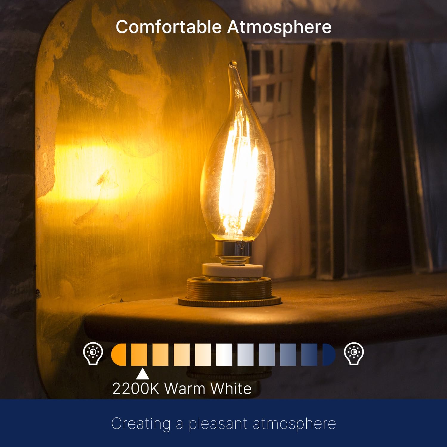 FLSNT CA11/E12 bulbs in a living room setting for ambient lighting
