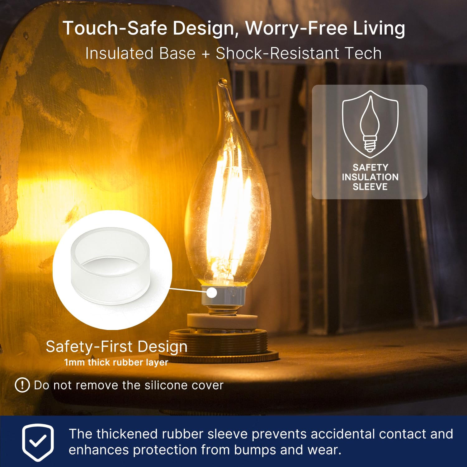 Energy-saving 5.5W CA11 bulb replaces 100W incandescent efficiently.