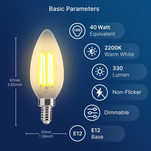 FLSNT dimmable amber LED bulb 10-100% across mood settings.