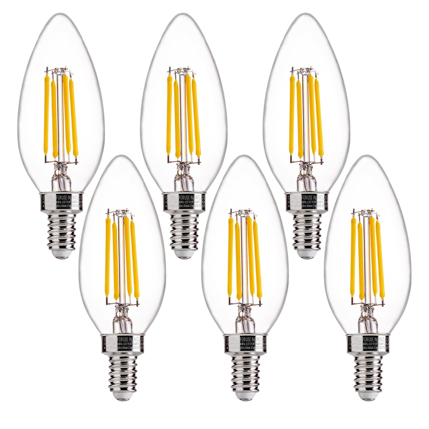FLSNT dimmable B11 E12 chandelier bulb for ambient living spaces.