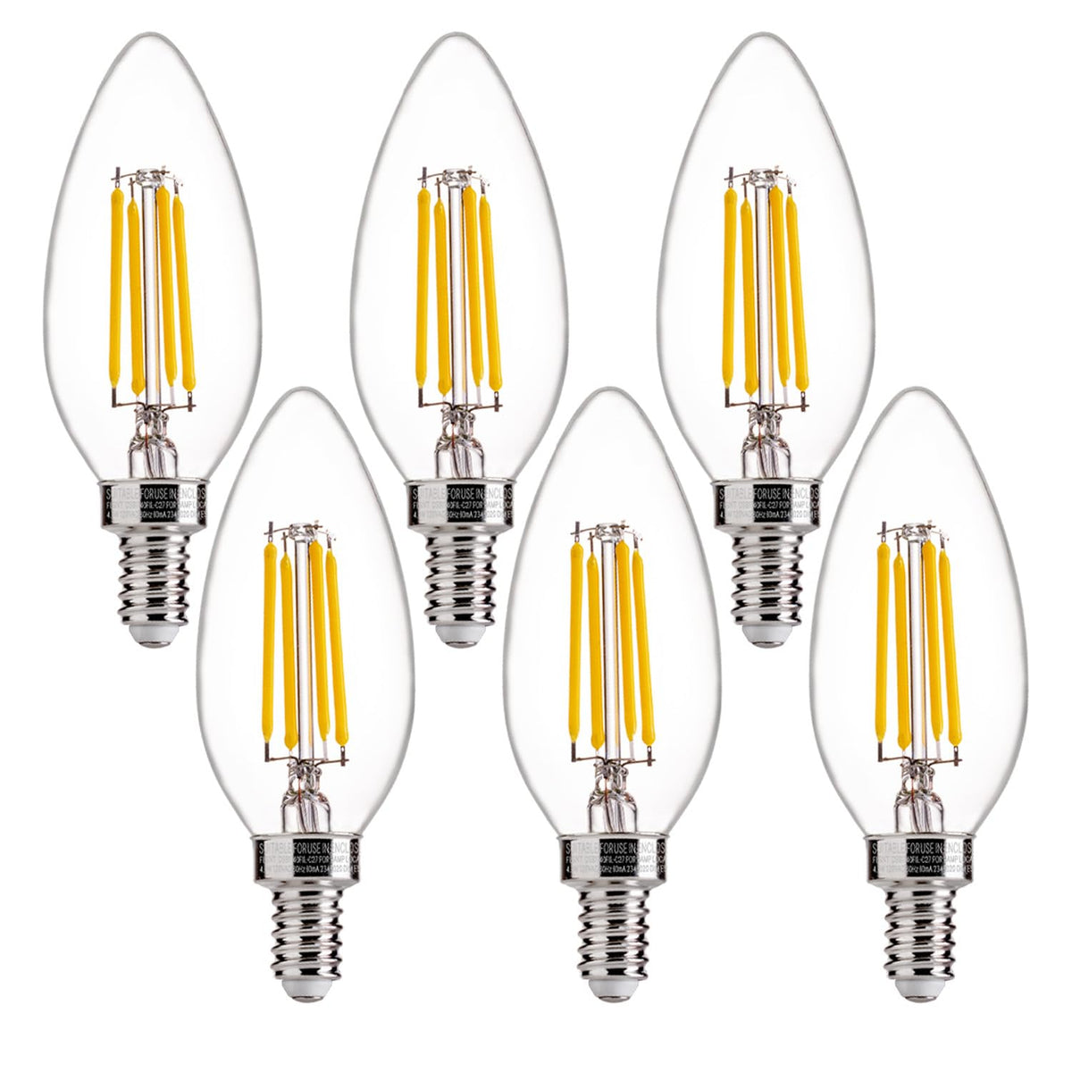 FLSNT dimmable B11 E12 chandelier bulb for ambient living spaces.