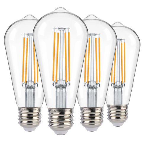 FLSNT Dusk-to-Dawn ST19 bulb in socket with auto-on outdoor lighting.