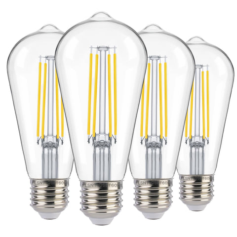 FLSNT dusk-to-dawn ST19 bulb for outdoor lighting, automatic nightly illumination.