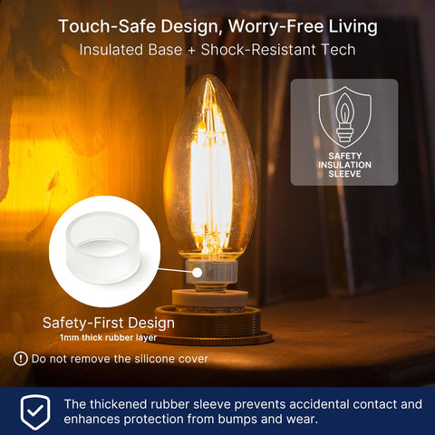 FLSNT E12 candelabra base bulb fits chandeliers with easy installation.