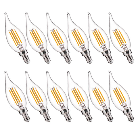 FLSNT LED candelabra bulbs deliver 2700K soft white with immediate 450LM brightness for cozy rooms.