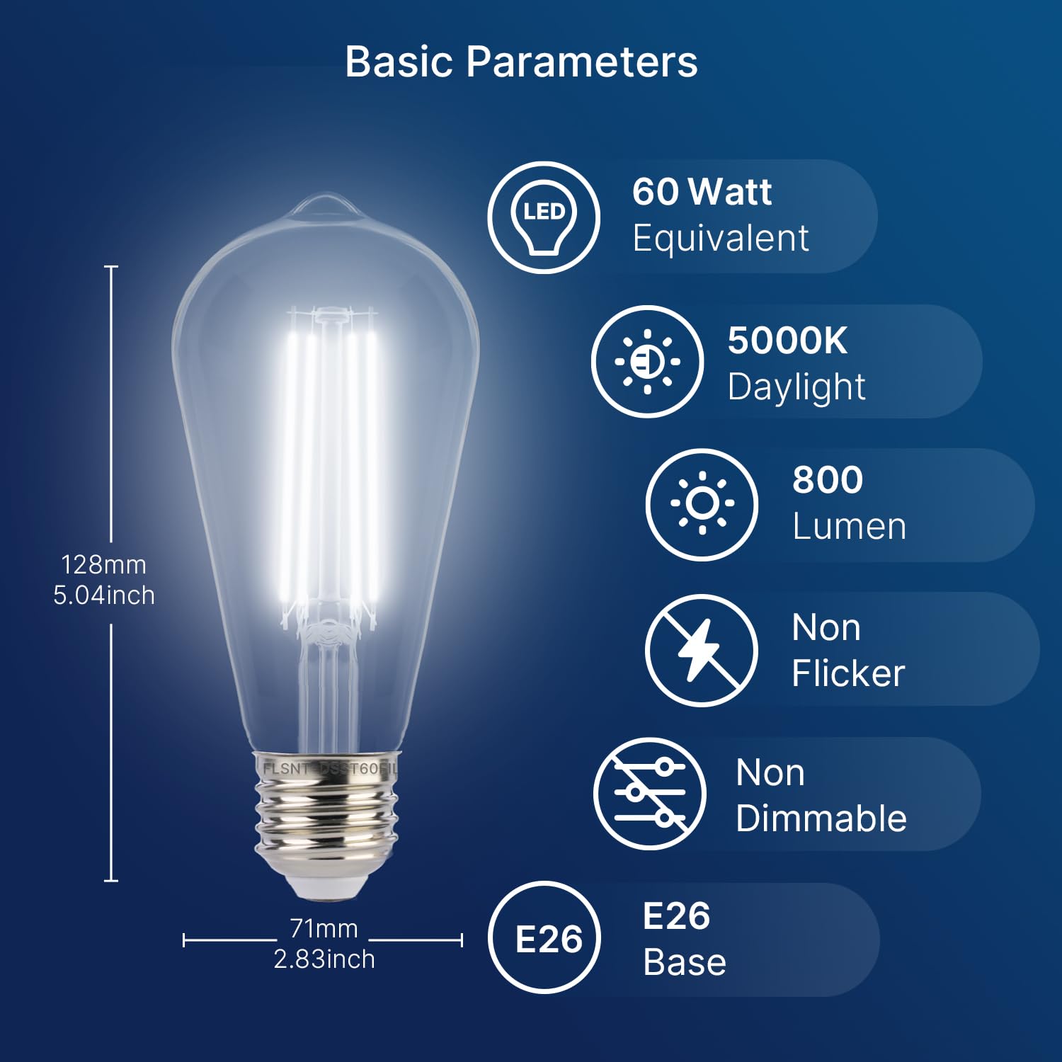 FLSNT ST19 5000K daylight tone enhances outdoor visibility and safety.