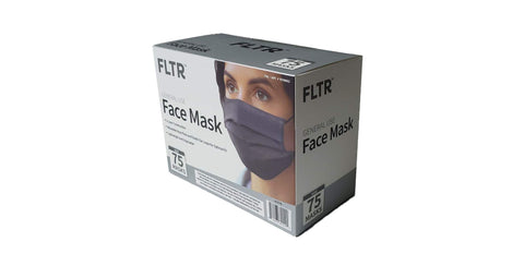 FLTR general-use face mask black 75-pack for daily wear, unisex design
