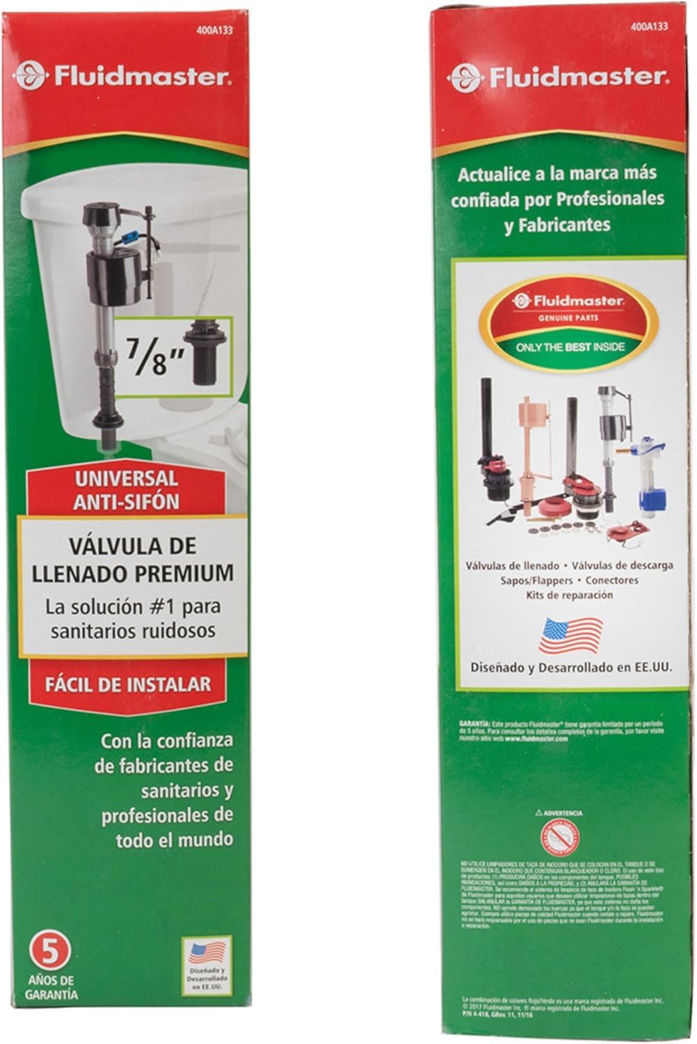  Fluidmaster 400A133 easy-install guide image encourages DIY replacement.
