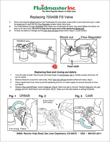 Fluidmaster 703AP4 compatibility with Glacier Bay toilets for direct replacement